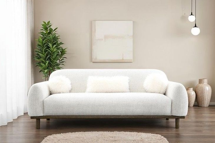 Mellone Oat 84" Sofa with Pillows