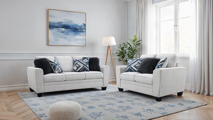 Enea Light Gray 84" Sofa with Pillows