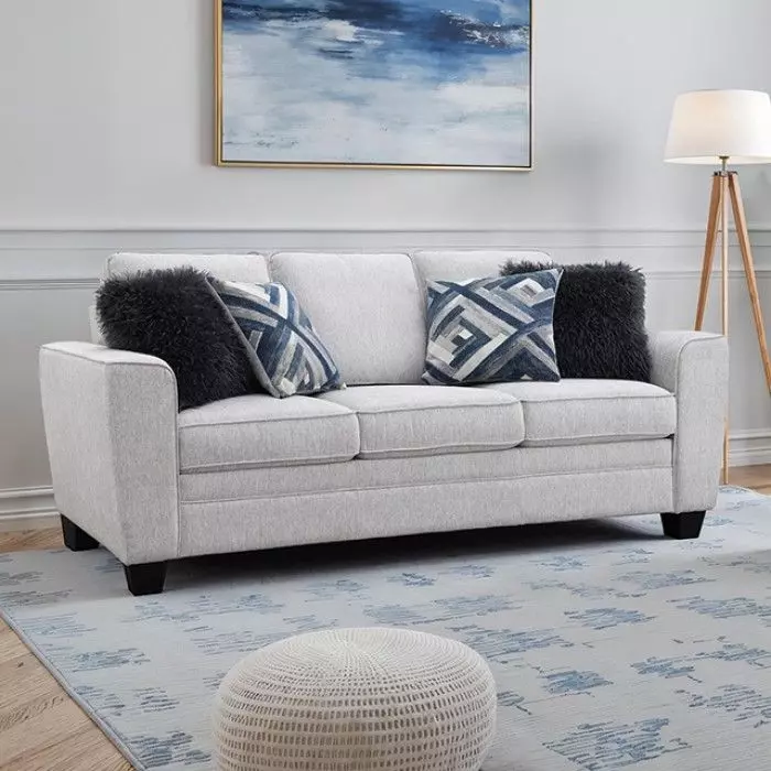 Enea Light Gray Living Room Set with Pillows