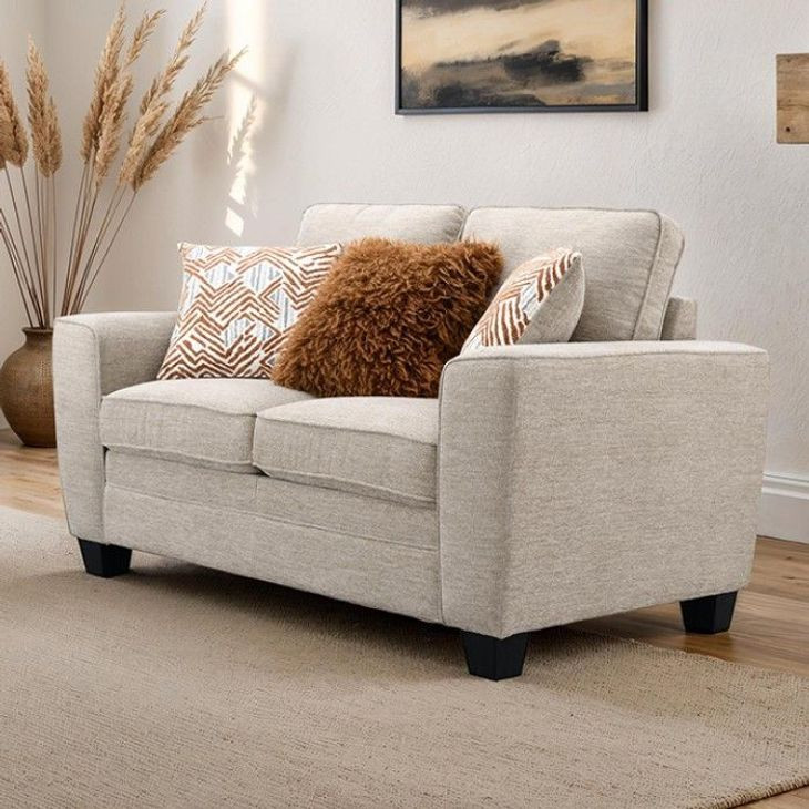 Enea Taupe 64" Loveseat with Pillows