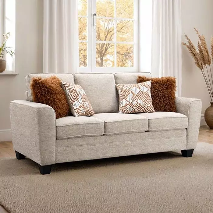 Enea Taupe Living Room Set with Pillows