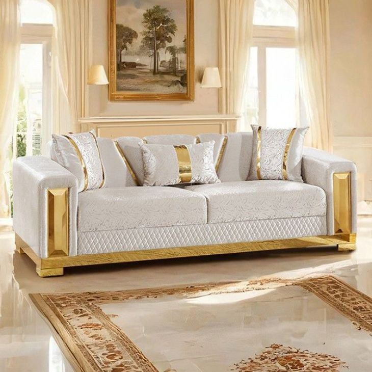 Valdosta Beige Living Room Set with Pillows