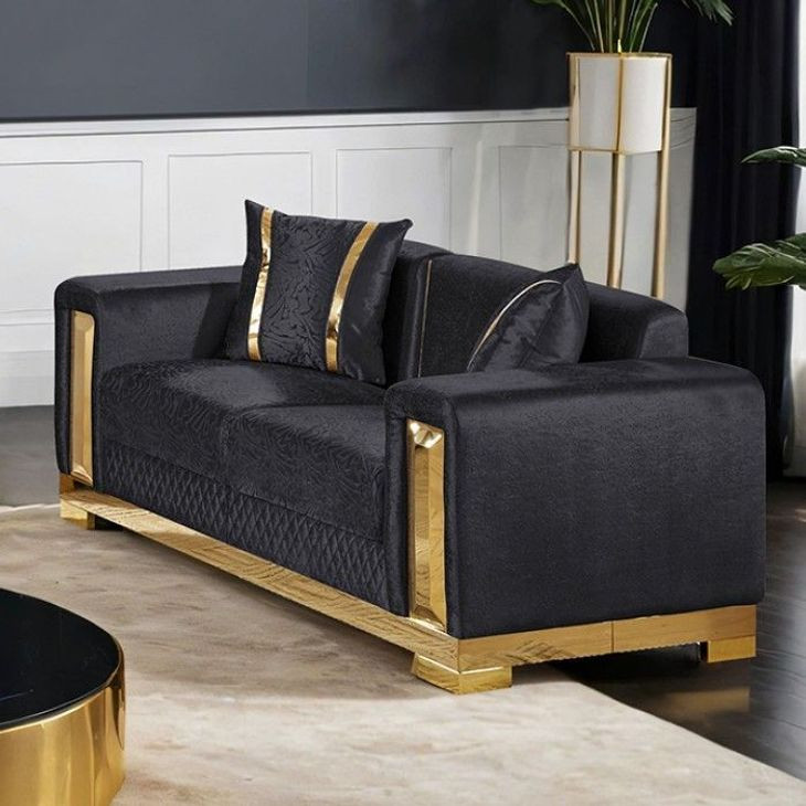 Valdosta Black 68" Loveseat with Pillows