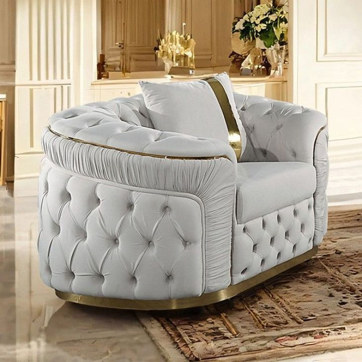 Adelpha Beige Living Room Set with Pillows