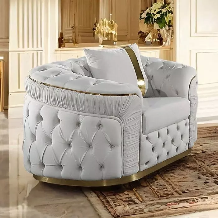 Adelpha Beige Living Room Set with Pillows