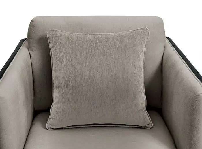 Benilde Taupe Upholstered Lounge Chair with Pillow