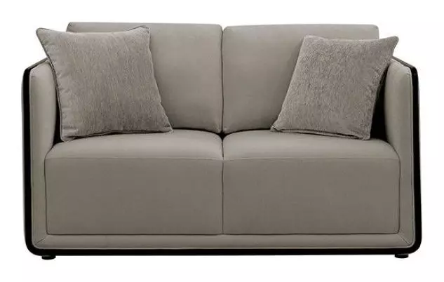 Benilde Taupe 63" Loveseat with Pillows