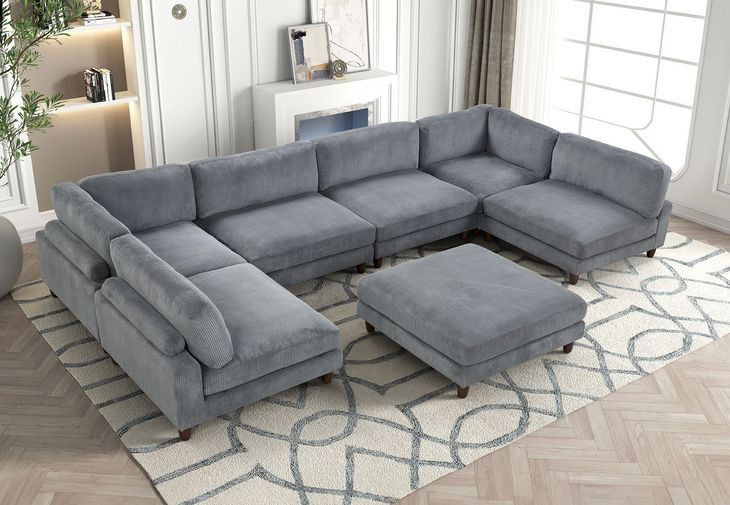 Dagenham Gray 178" Modular Sectional