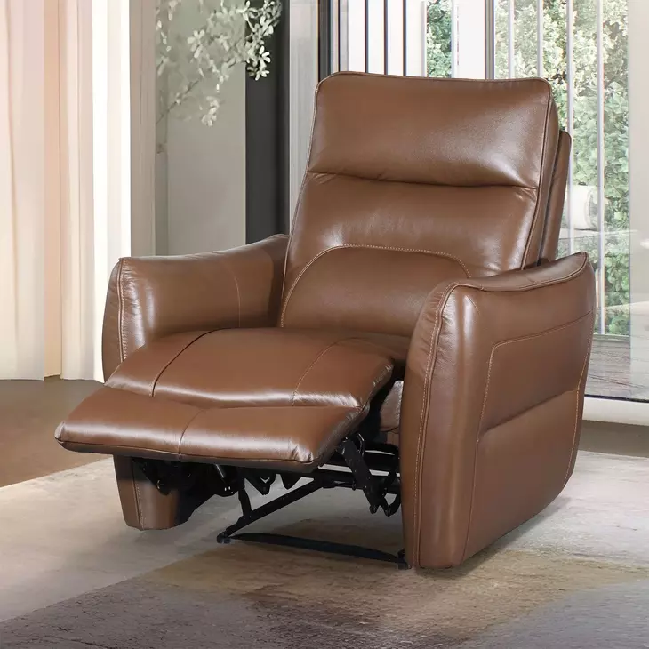 Terentius Caramel Brown 39" Power Recliner with Storage