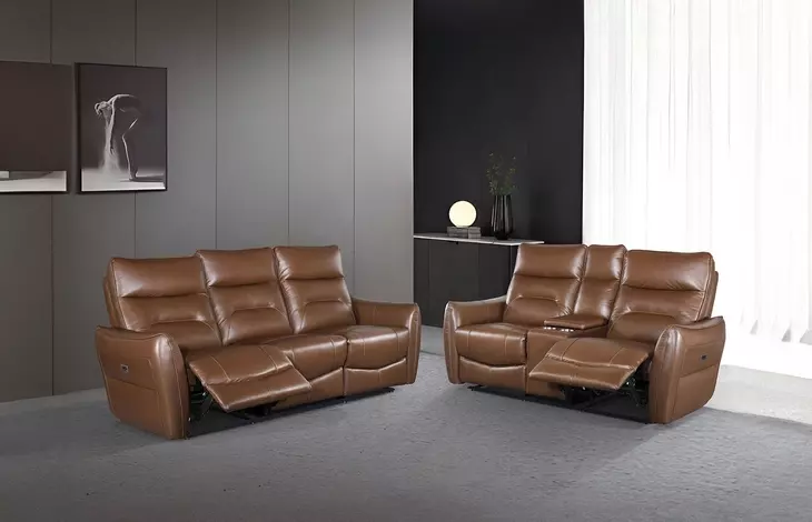 Terentius Caramel Brown 39" Power Recliner with Storage