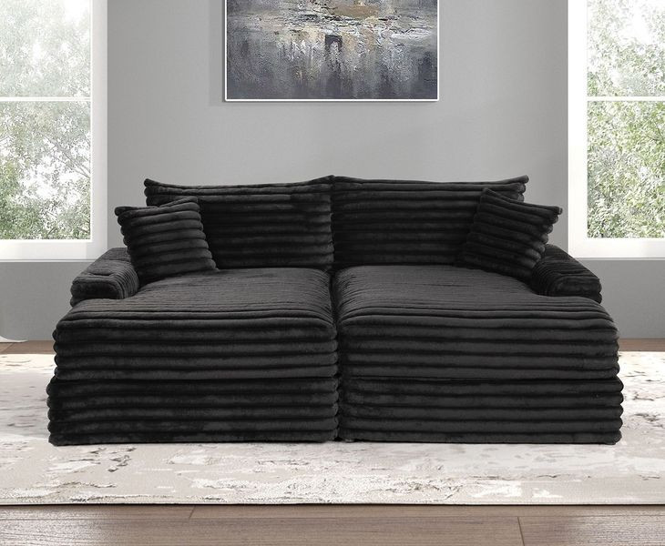 Tavedestrand Black 94" Double Chaise Sofa