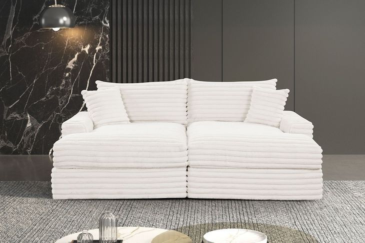 Tavedestrand White 94" Double Chaise Sofa