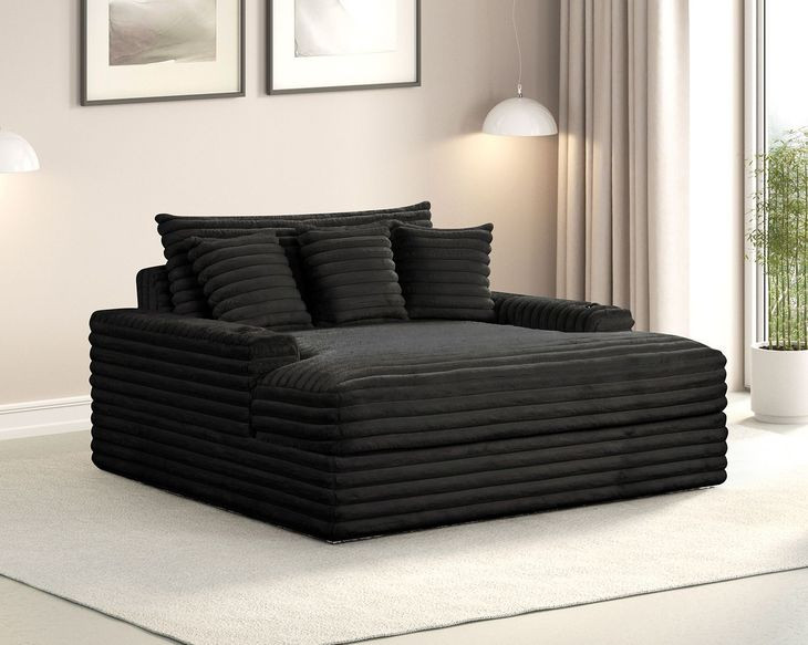 Veyrier Black 64" Arm Chaise
