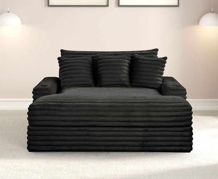 Veyrier Black 64" Arm Chaise