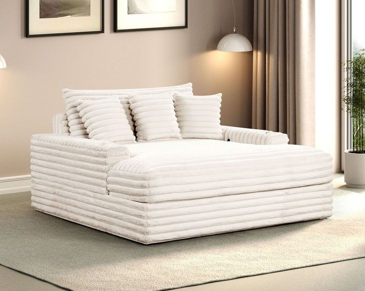 Veyrier White 64" Arm Chaise