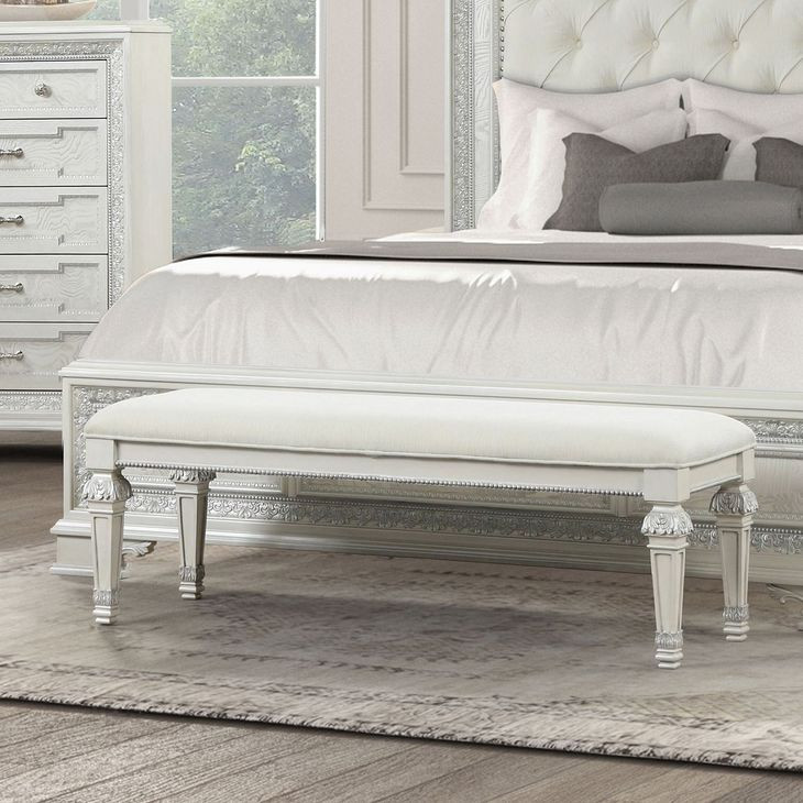 Stella Mia Creamy White Accent Bench