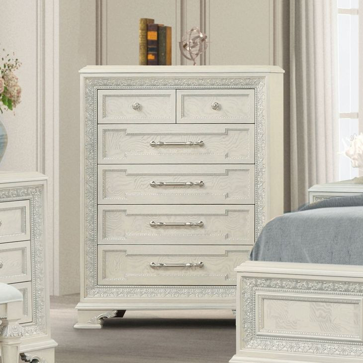Stella Mia Creamy White 6 Drawer Chest
