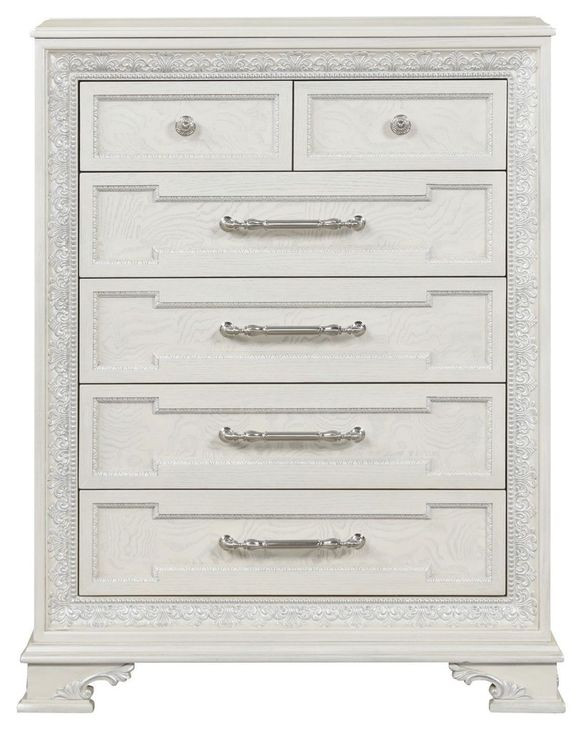Stella Mia Creamy White 6 Drawer Chest