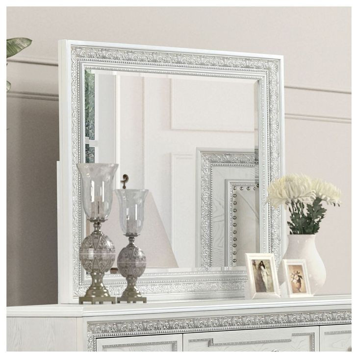 Stella Mia Creamy White Rectangular Dresser Mirror