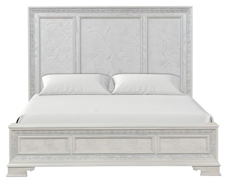 Stella Mia Creamy White King Panel Bed