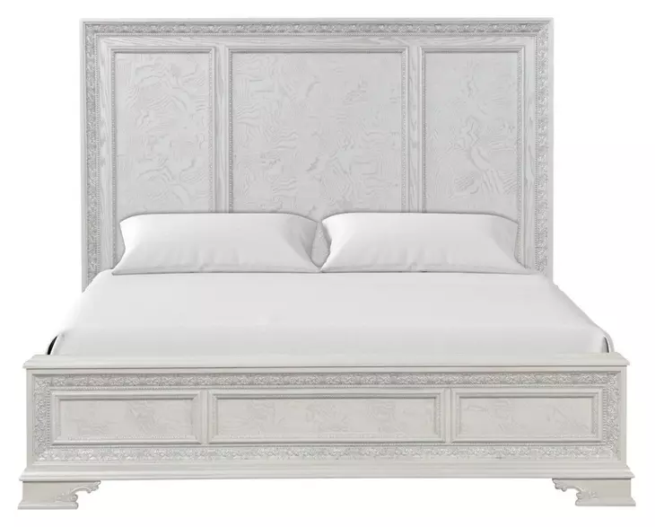 Stella Mia Creamy White King Panel Bed