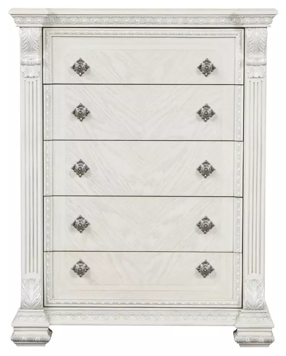 Promenade Wire Brushed White 5 Drawer Chest