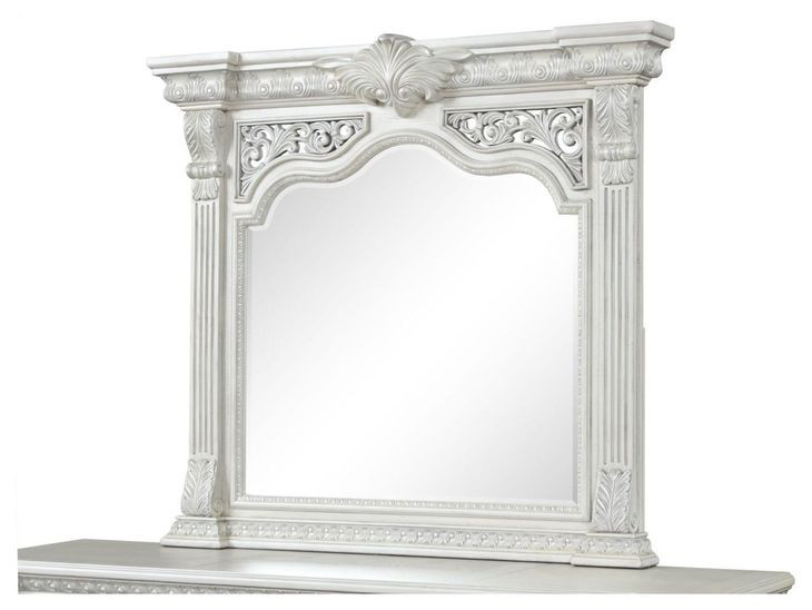 Promenade Wire Brushed White Rectangular Dresser Mirror
