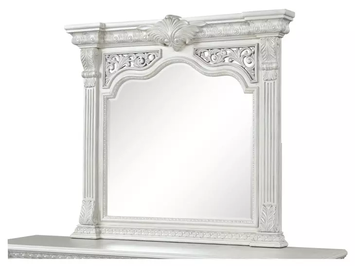 Promenade Wire Brushed White Upholstered Panel Bedroom Set