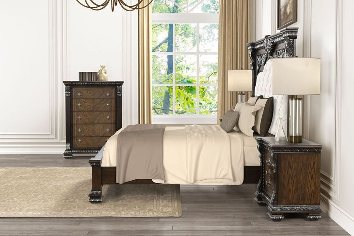 Promenade Espresso Upholstered Panel Bedroom Set