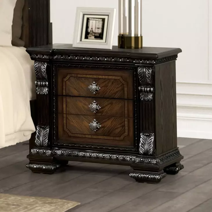 Promenade Espresso 3 Drawer Nightstand with USB Charging