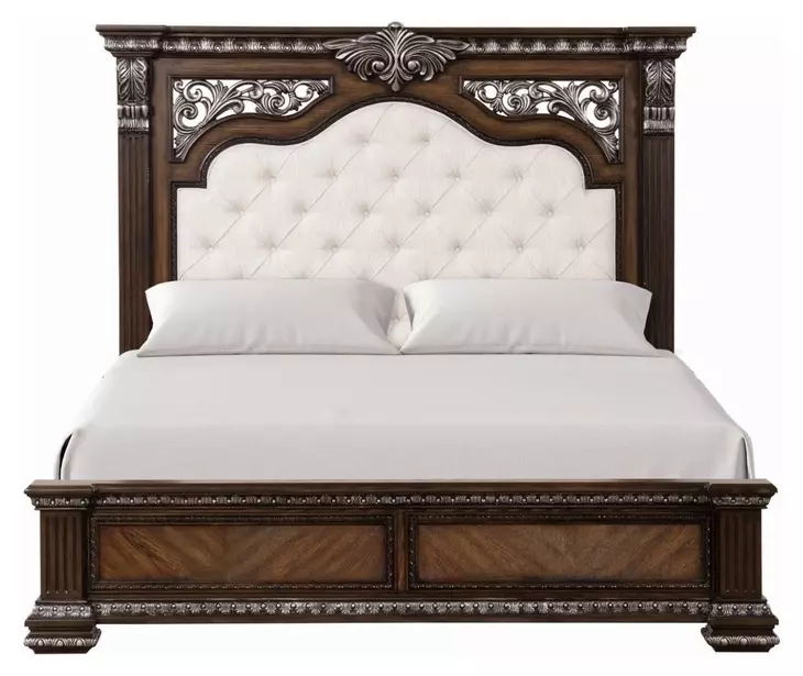 Promenade Espresso King Upholstered Panel Bed
