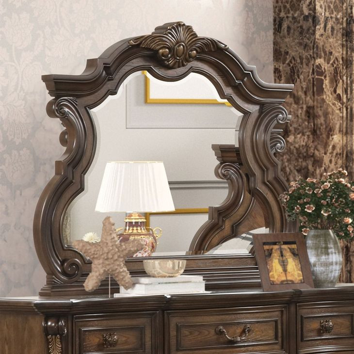 Leovanni Dark Brown Dresser Mirror