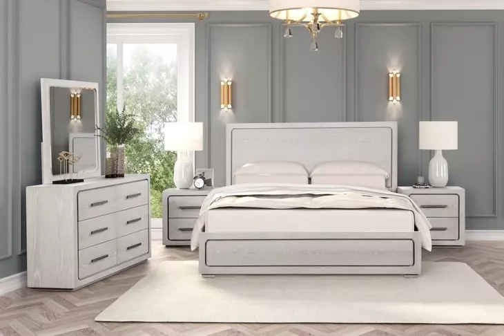Crowthorne White Oak Queen Panel Bed