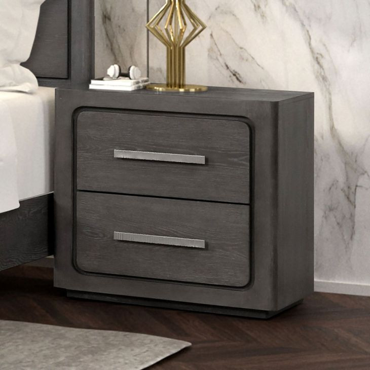 Crowthorne Warm Gray 2 Drawer Nightstand with USB Charging