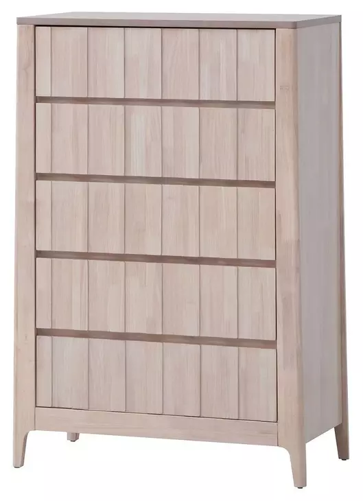 Gervais White Wash 5 Drawer Chest
