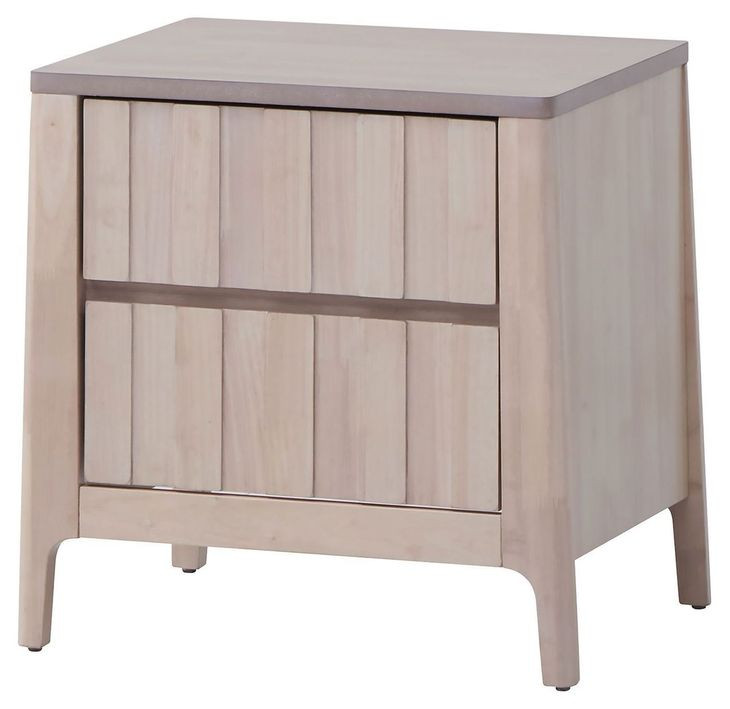 Gervais White Wash 2 Drawer Nightstand