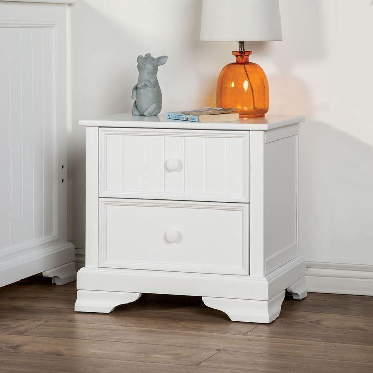 Fanton White 2 Drawer Nightstand