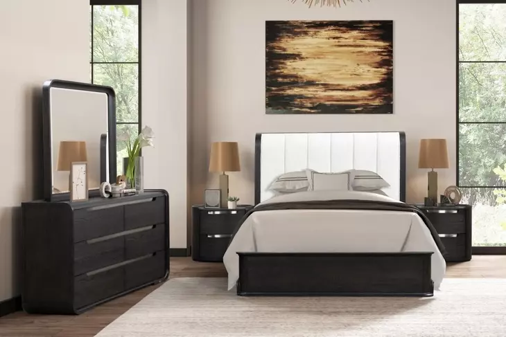 Osterley Black 2 Drawer Nightstand