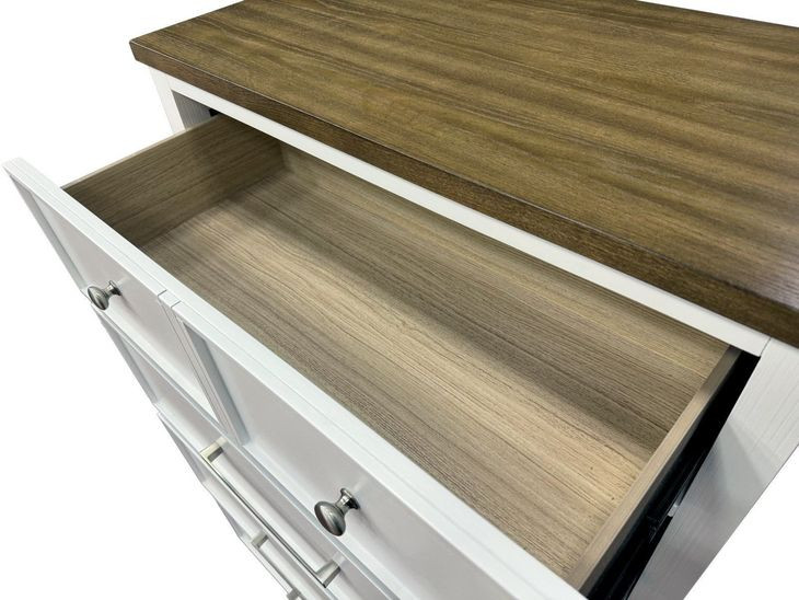 Pinetop White and Dark Brown 5 Drawer Chest