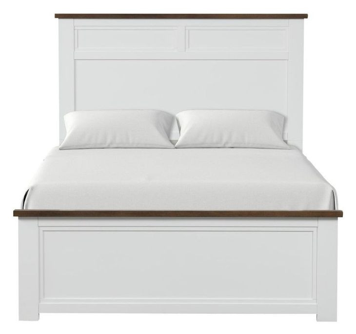 Pinetop White and Dark Brown Full Panel Bed