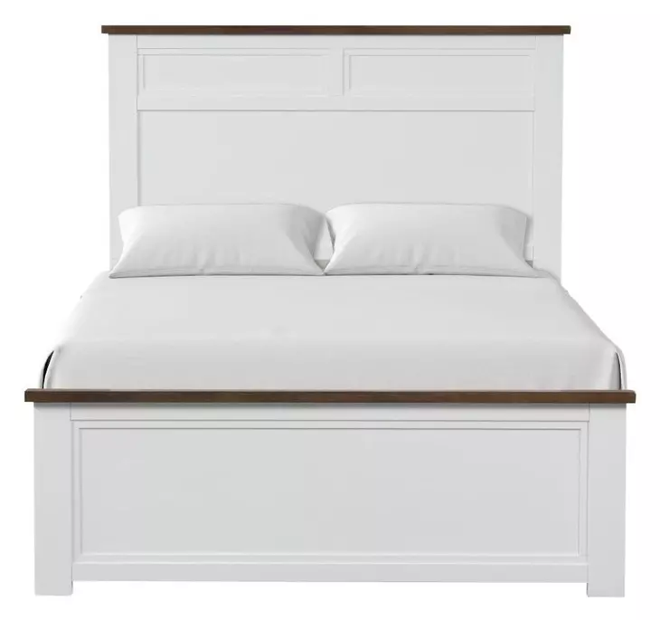 Pinetop White and Dark Brown Full Panel Bed