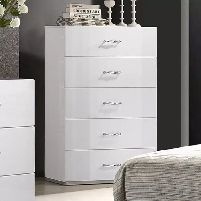 Stoholm White 5 Drawer Chest