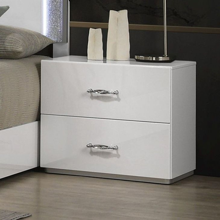 Stoholm White 2 Drawer Nightstand