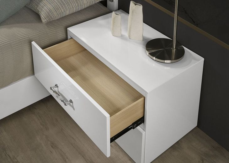 Stoholm White 2 Drawer Nightstand
