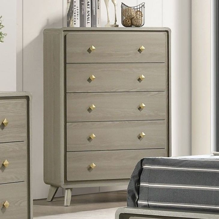 Rainier Gray 5 Drawer Chest