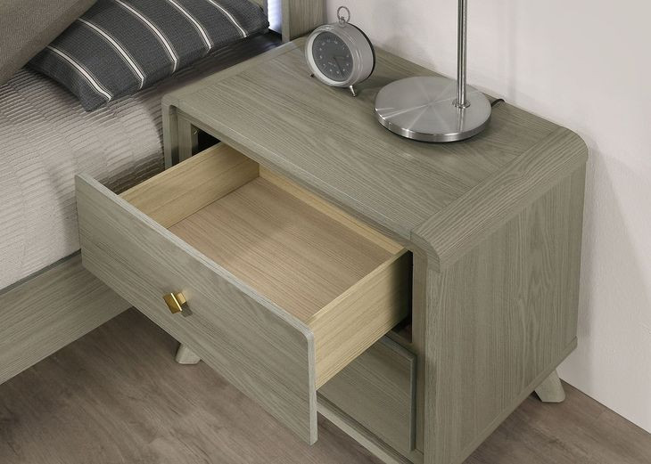 Rainier Gray 2 Drawer Nightstand