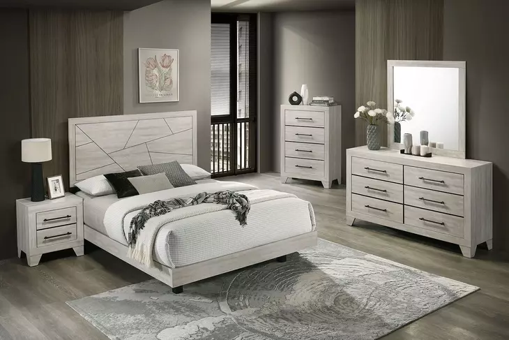 Dubuque Light Gray Queen Platform Bed