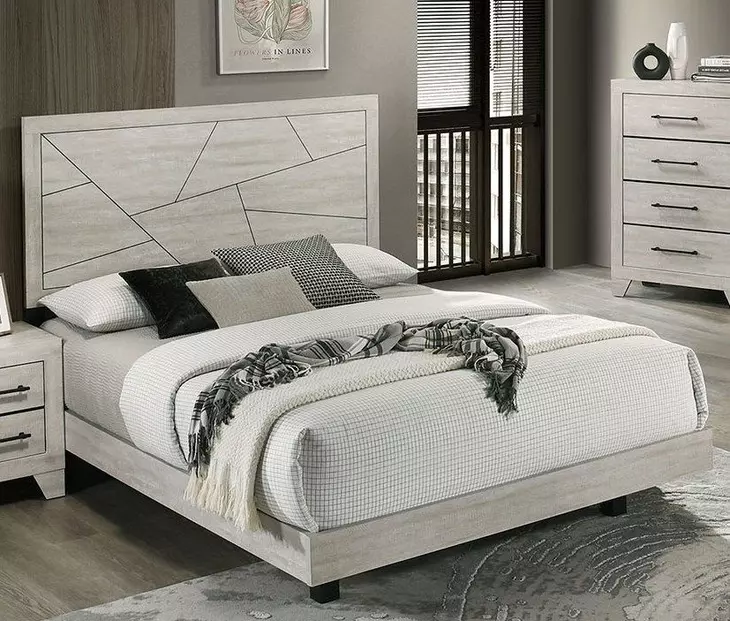 Dubuque Light Gray Queen Platform Bed