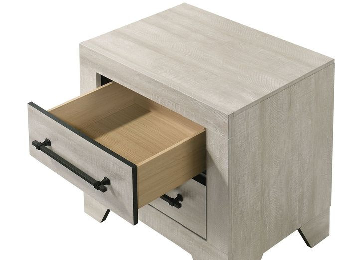 Dubuque Light Gray 2 Drawer Nightstand