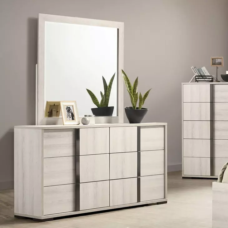 Horten White Wash 6 Drawer Dresser
